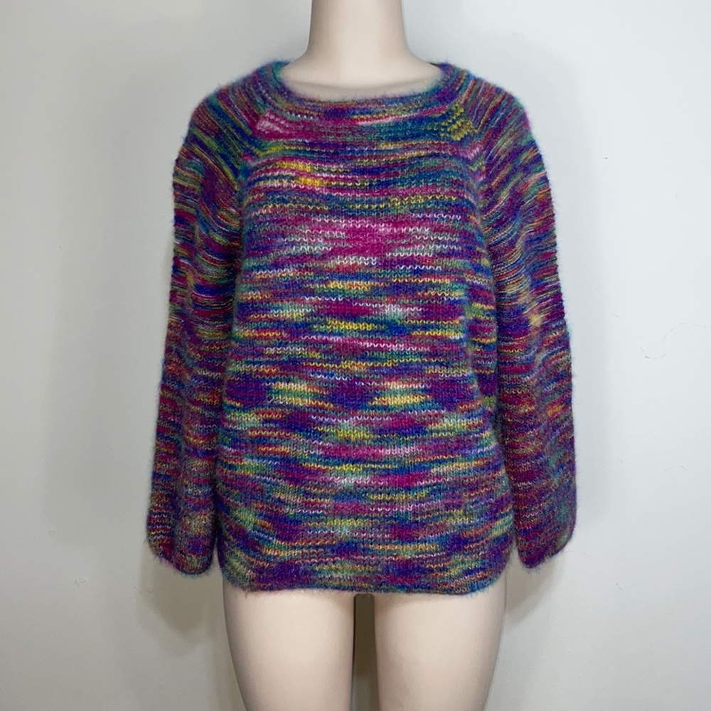 Colorful Fuzzy Whiskered Balloon Sleeve Ombré